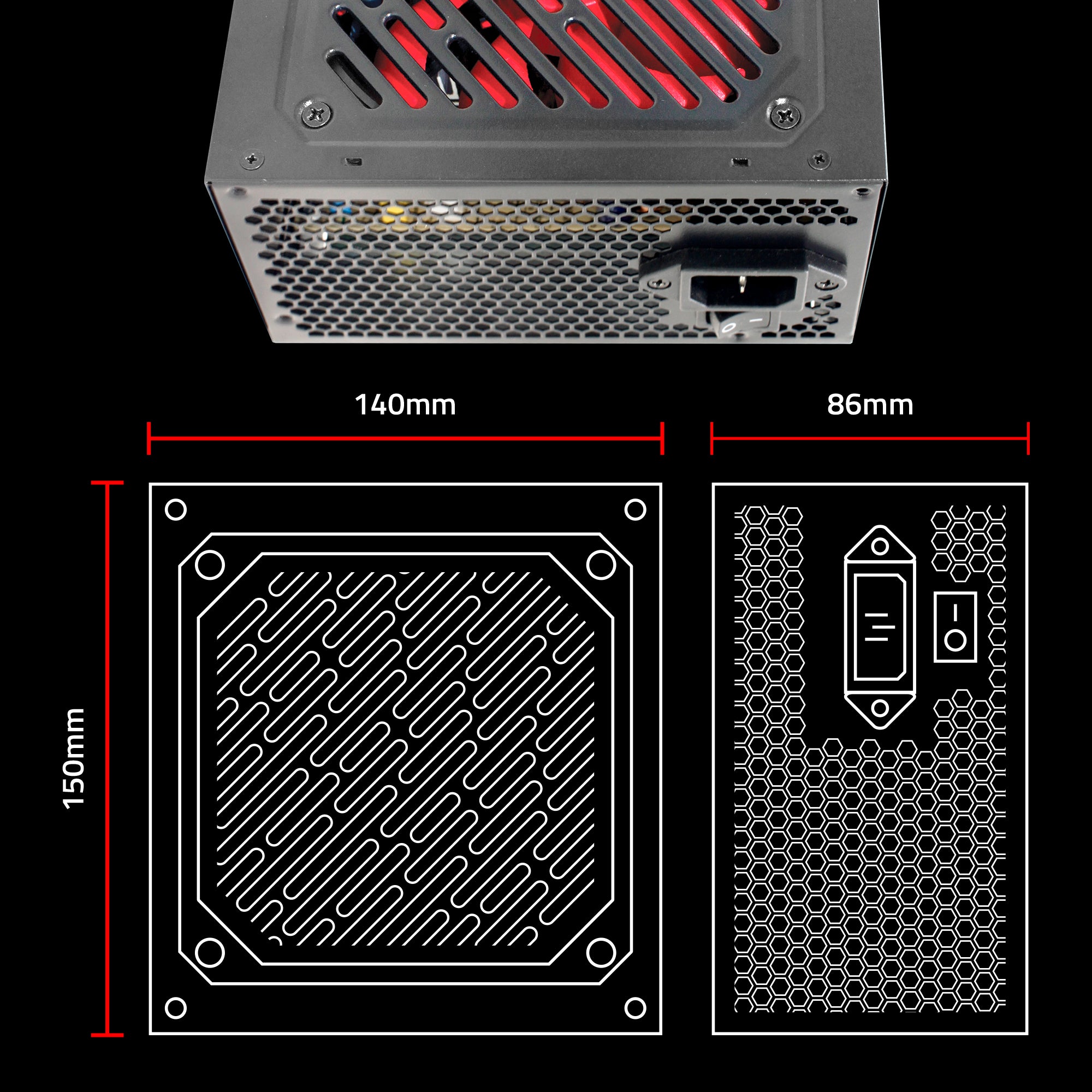 EZ8898D-650 80 Plus Bronze Power Supply Unit with 12CM Thermally Controlled Silent Fan & DC to DC Technology