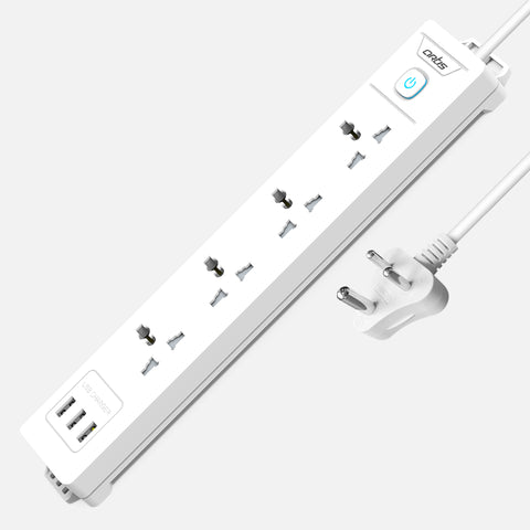 AR-4SS-USB 4 Universal Sockets Surge Protector & 3 USB with Single Switch