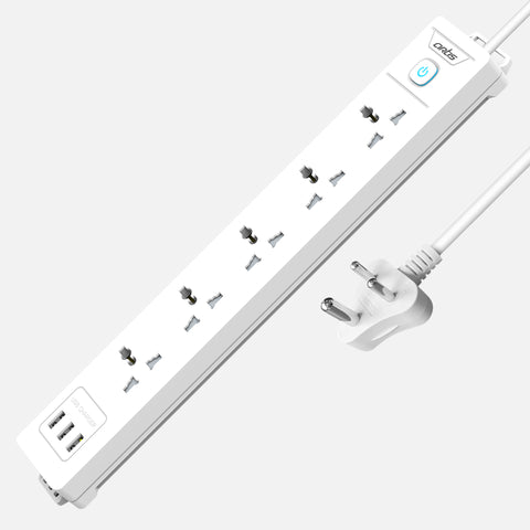 AR-5SS-USB 5 Universal Sockets Surge Protector & 3 USB with Single Switch