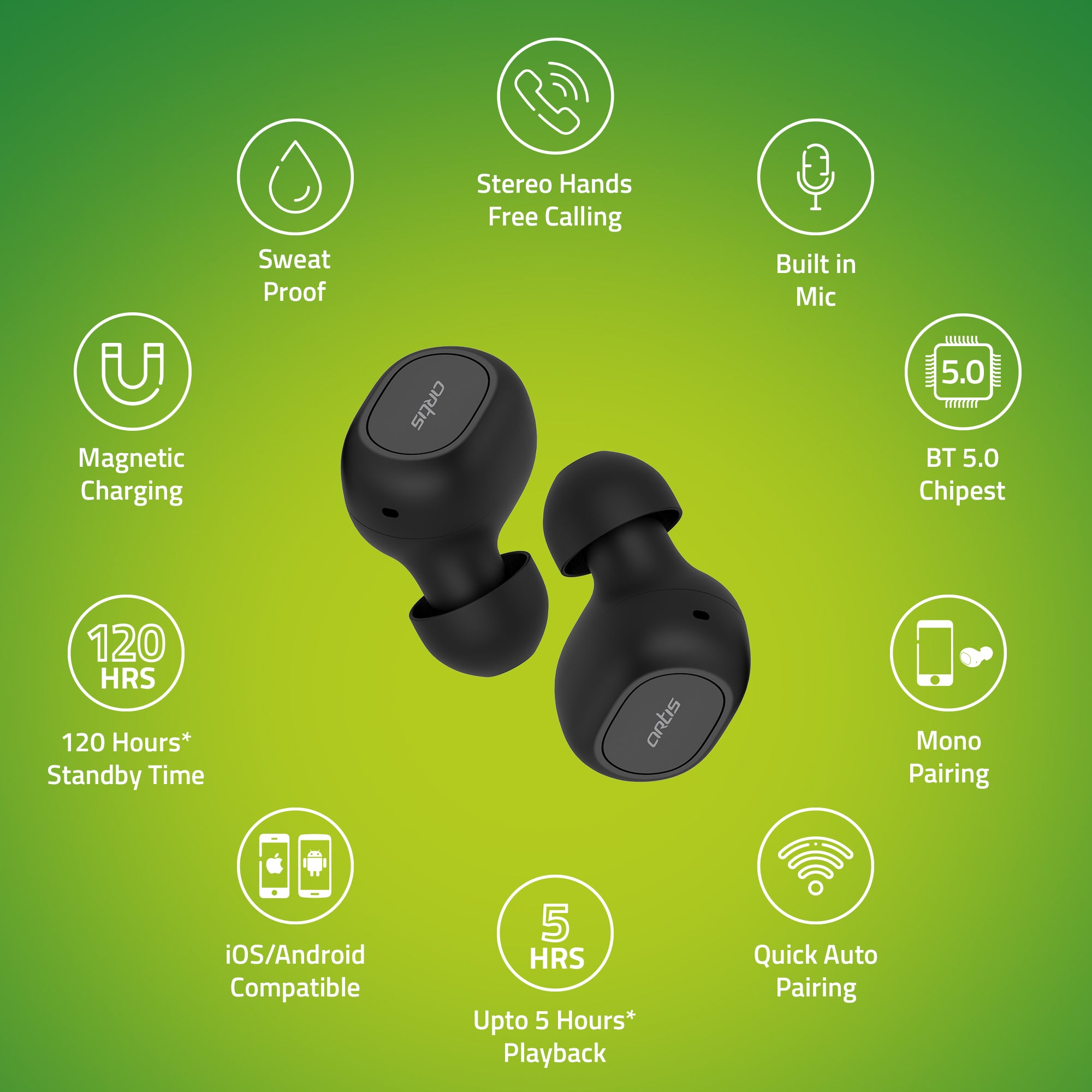 Features of Artis BE410M TWS Earbuds 